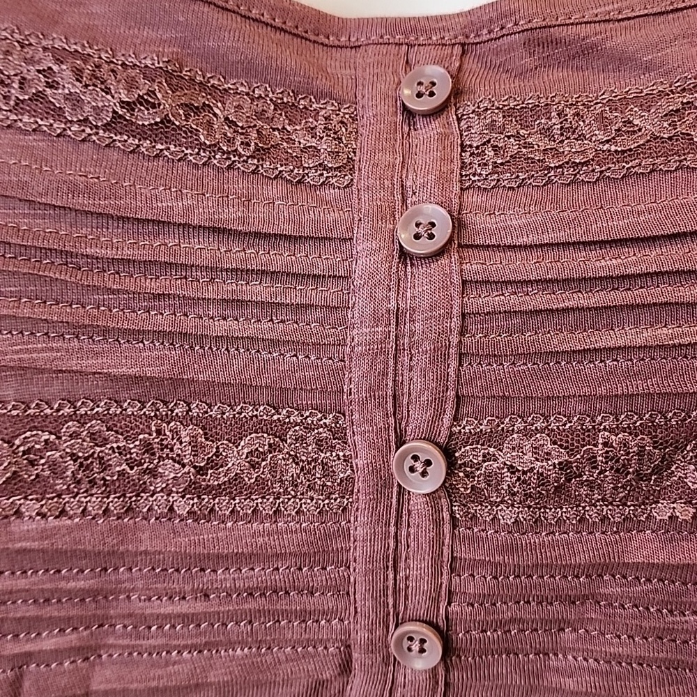 Torrid - Cotton Modal Slub Square Neck Pintuck Top in Rose Taupe - Picture 5 of 14